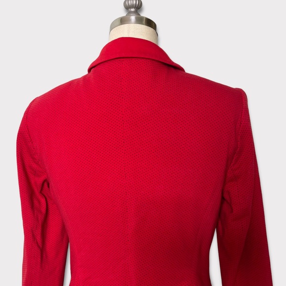 The Limited Red Polka Dot Fitted Stretch Blazer Jacket Small - Picture 6 of 10